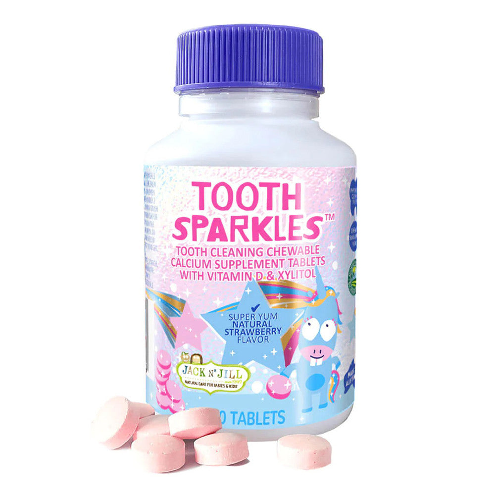 Jack N Jill Tooth Sparkles Cleaning Cheawable Calcium Supplement Tablets, 60 Ea